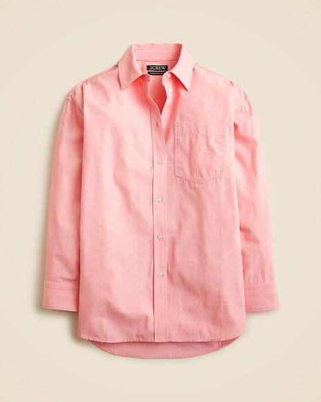 J.Crew Tops - J.Crew Eacute tienne oversized shirt in lightweight oxf in Pink